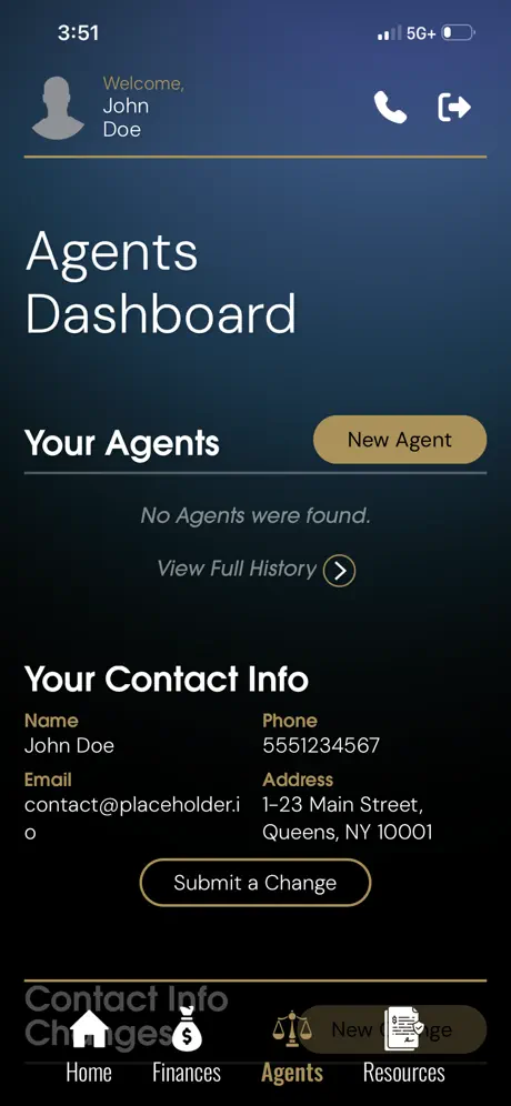 NBPA Portal agents dashboard with contact info